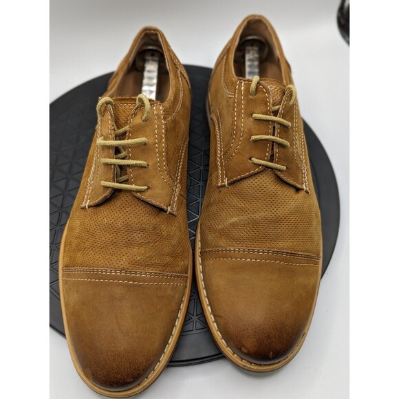Steve Madden Loafers Oxford Mens 8 Leather Lace Up Camel Brown main image 8